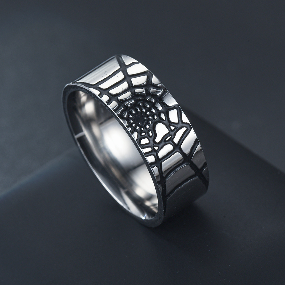 Men Accessories Name - Cincin Web laba-laba sederhana baja tahan
