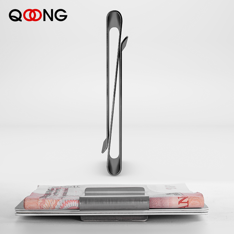 Money Clip Slim - QOONG Stainless Steel Slim Double Sisi