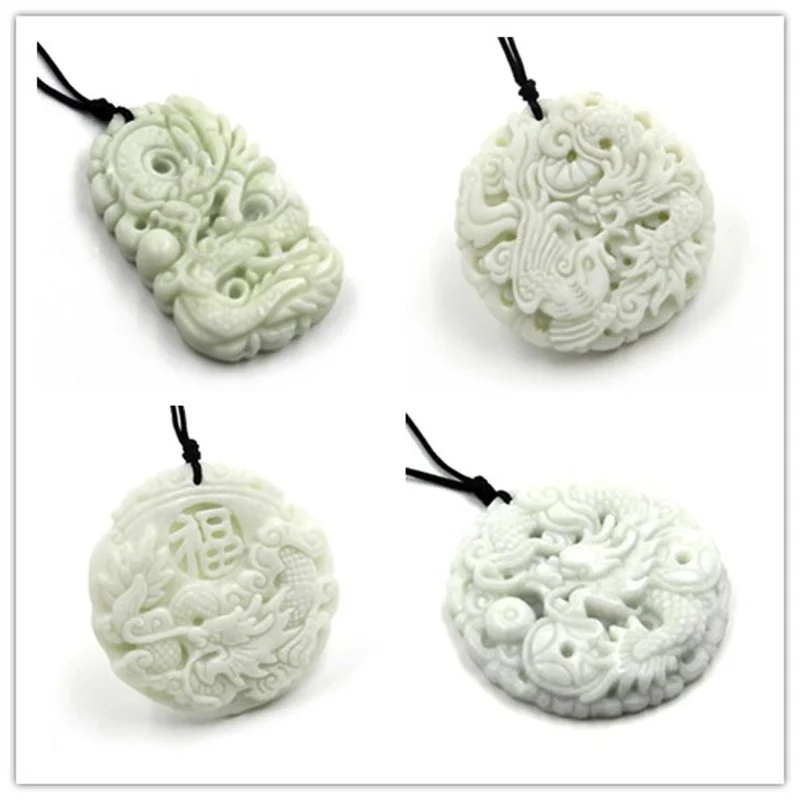 Men Accessories For Hand - Liontin Kalung Phoenix Naga Giok Putih
