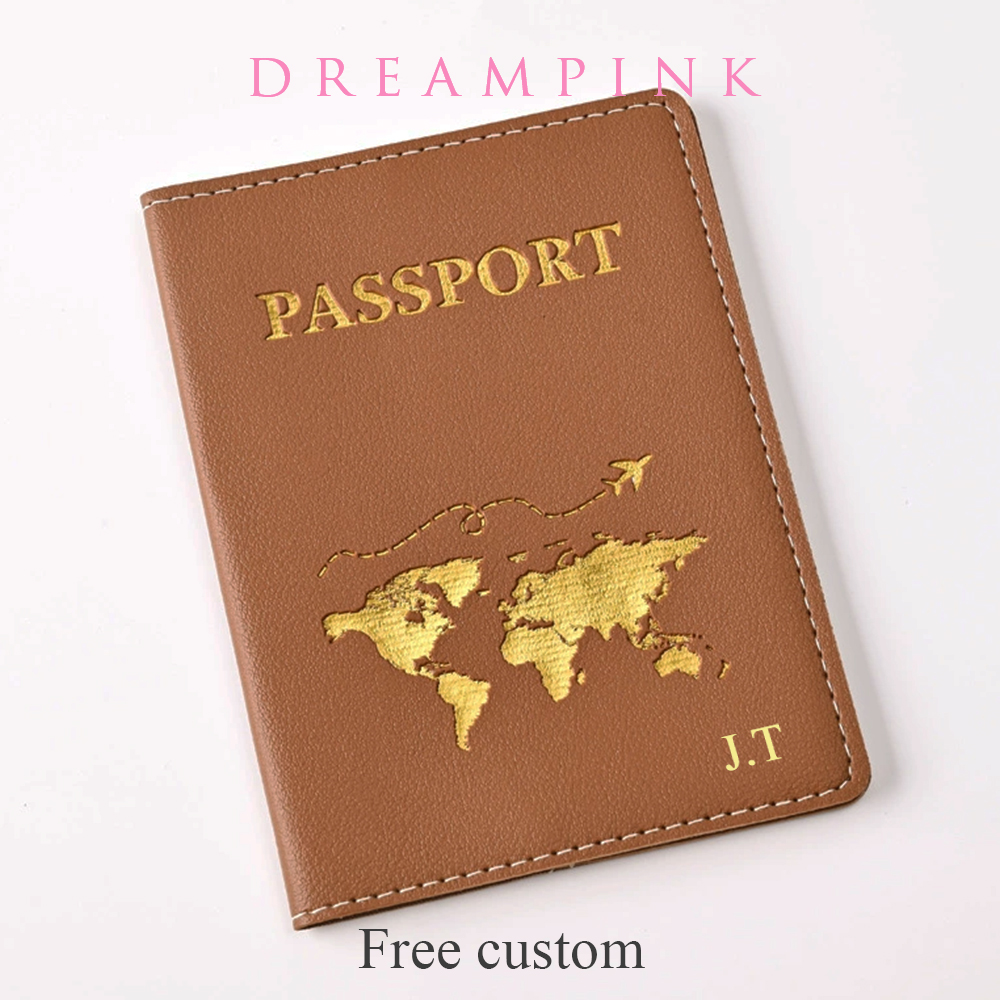 Men Accessories Name - Sampul Paspor Perjalanan Nama Kustom Peta