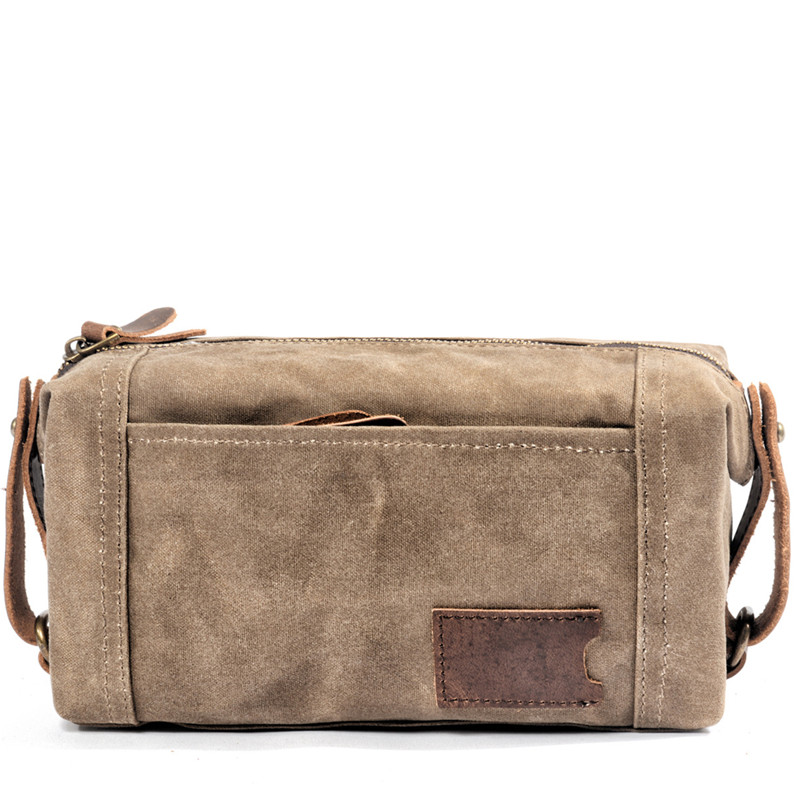Travel Organizer Men - Wax kanvas perjalanan dompet penyimpanan tas