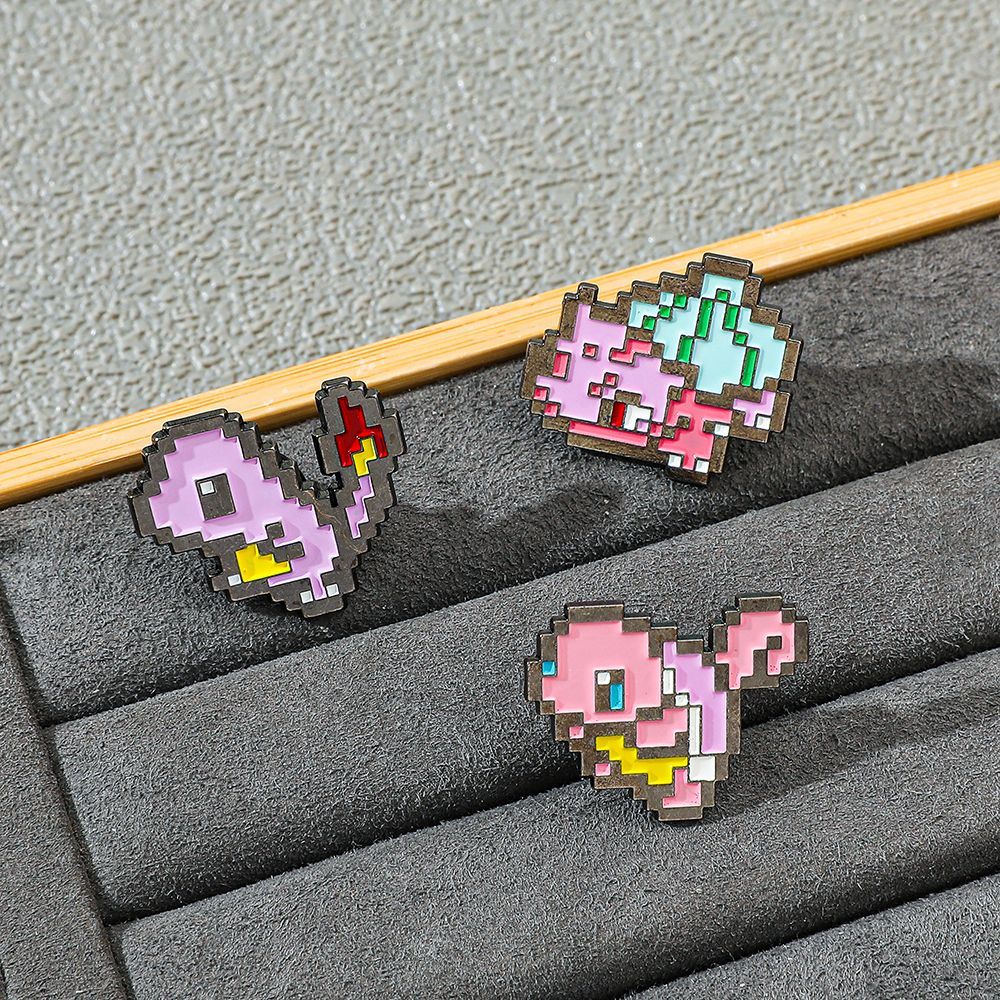 Lapel Pin Enamel - Pin Enamel Logam Pokemon Mosaik Piksel,