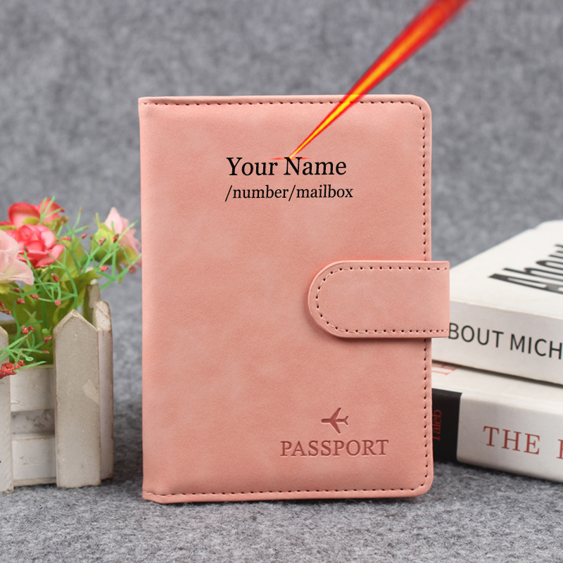 Men Accessories Name - Penutup paspor tombol magnetik, dompet perjalanan