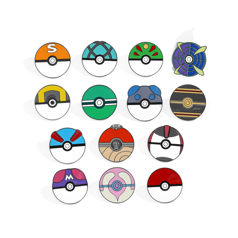Lapel Pin Enamel - 14 Buah Bros Kartun Minimalis Poké