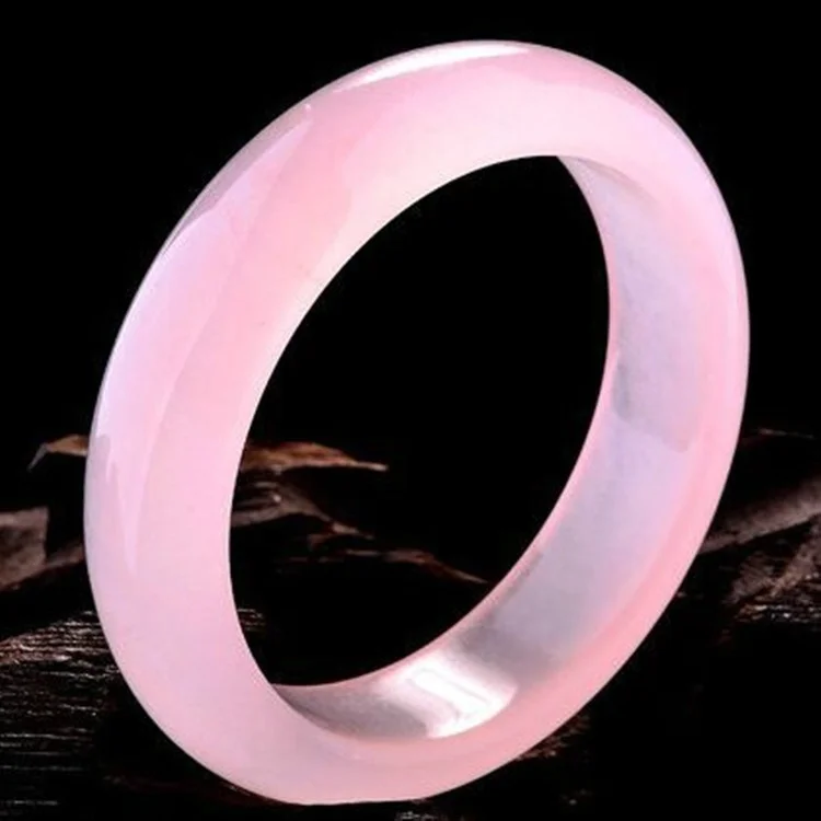 Men Accessories For Hand - Asli Natural Pink Jade Bangle Gelang