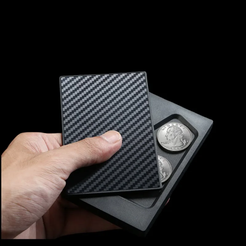 Card Case Minimalist - Dompet Kartu Kredit pria, kotak koin