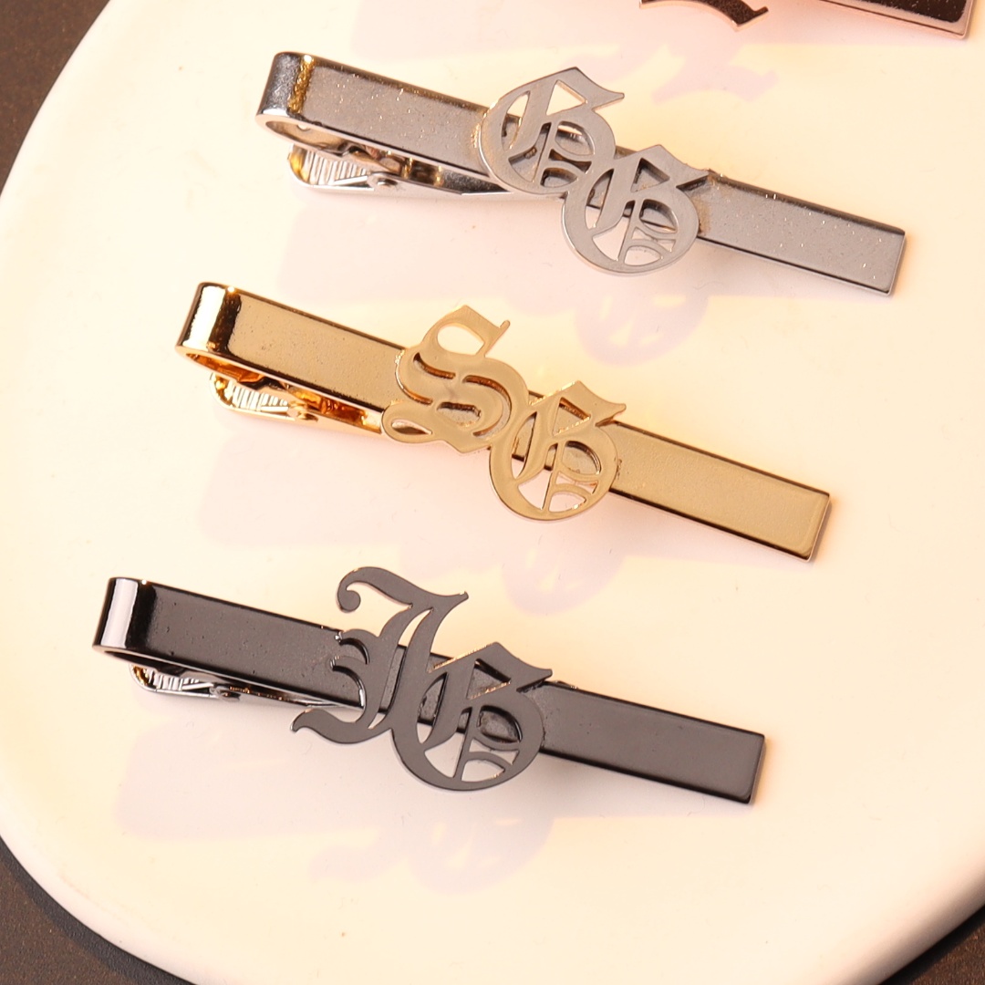 Men Accessories Name - Klip dasi inisial nama kustom untuk