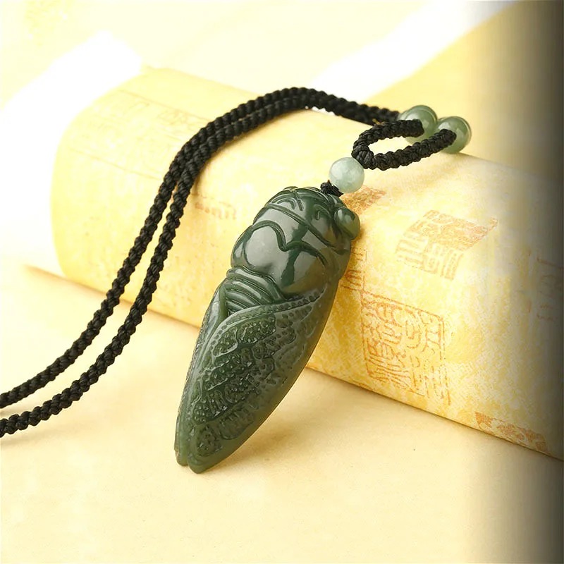 Alami Hetian Giok Cicada Liont - Men Accessories For Hand ulasan dan harga