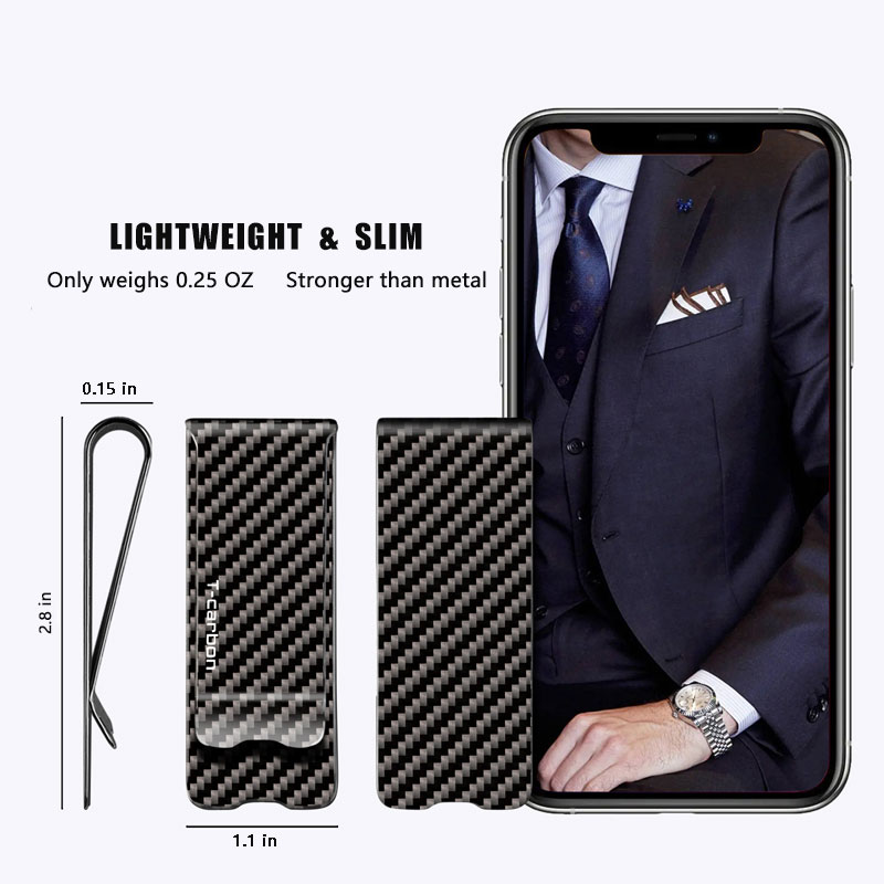 Dompet uang serat karbon, domp - Money Clip Slim ulasan dan harga