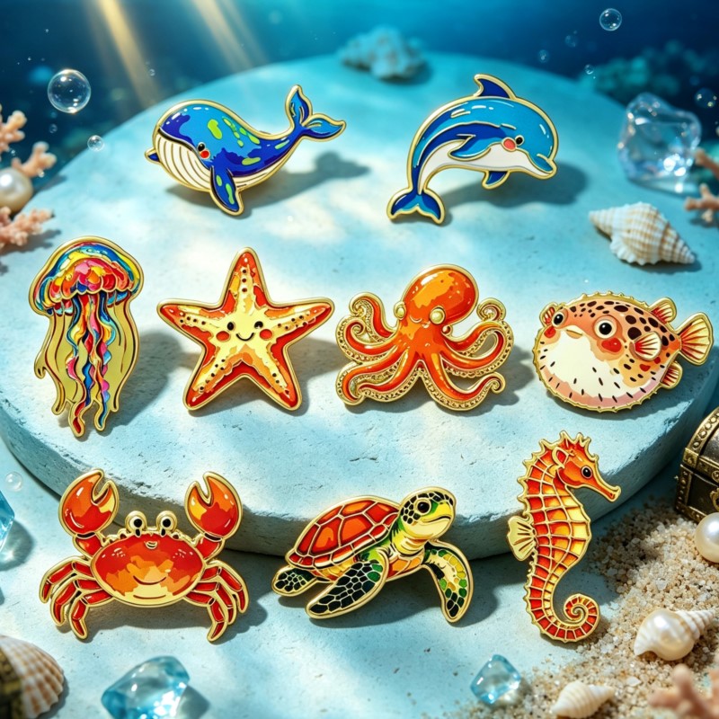 Pin Enamel Hewan Laut yang Cer - Lapel Pin Enamel ulasan dan harga