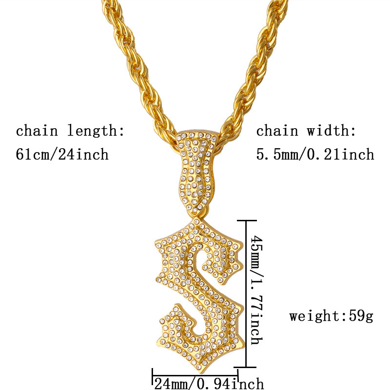 Kalung Hip Hop Huruf S Baru un - Men Accessories Singapore ulasan dan harga