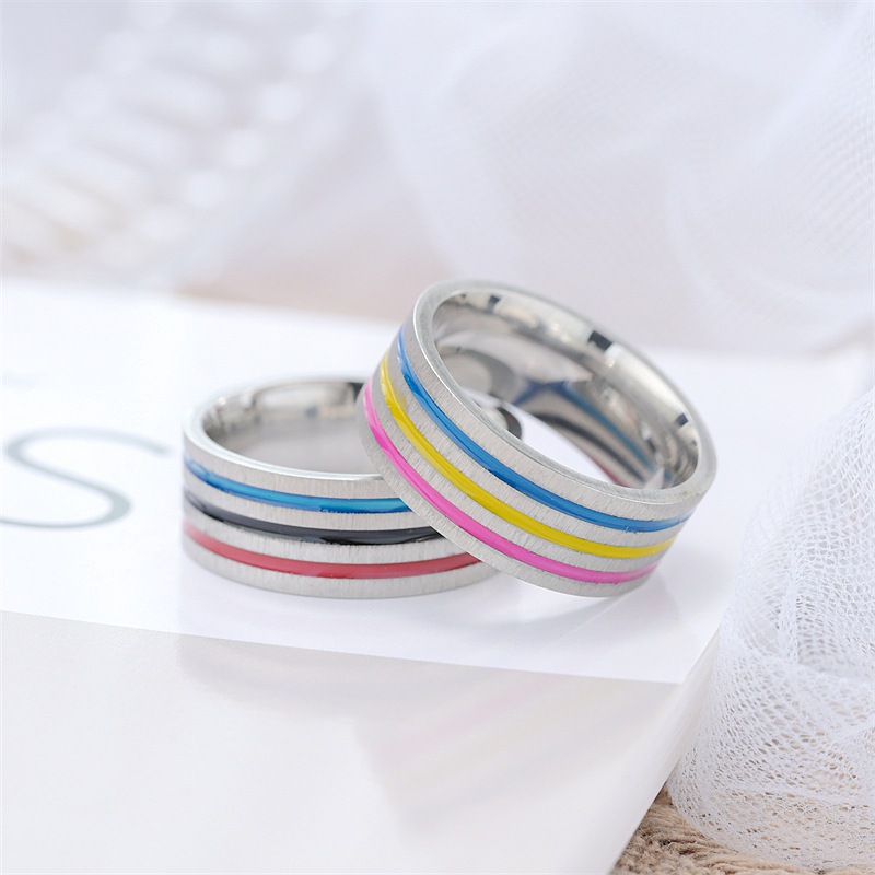 Cincin Pasangan Pelangi Stainl - Men Accessories Name ulasan dan harga
