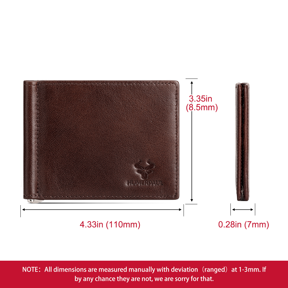Dompet pria kulit asli, dompet - Money Clip Slim ulasan dan harga