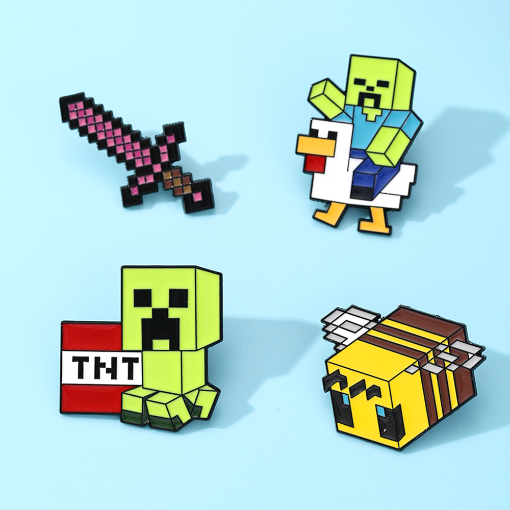 4pcs Pin Enamel Ayam Zombie Ba - Lapel Pin Enamel ulasan dan harga