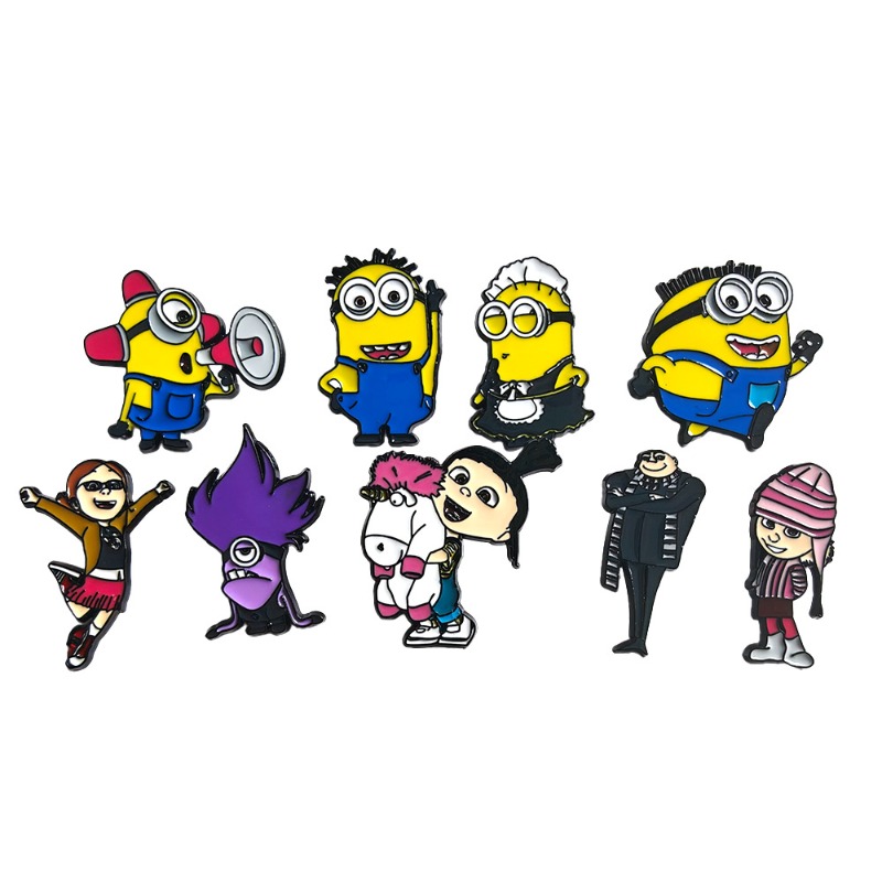 9 Buah Bros Minion Kartun Lucu - Lapel Pin Enamel ulasan dan harga