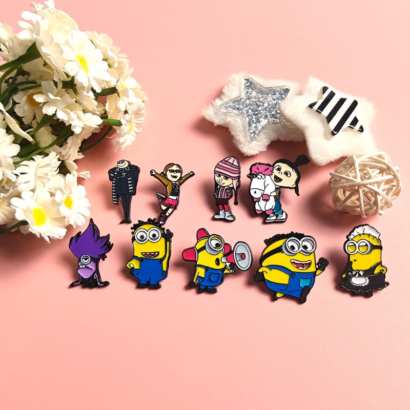 9 Buah Bros Minion Kartun Lucu - Lapel Pin Enamel ulasan dan harga