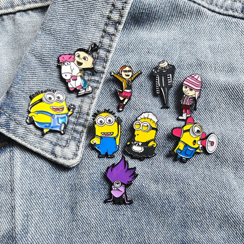 9 Buah Bros Minion Kartun Lucu - Lapel Pin Enamel ulasan dan harga