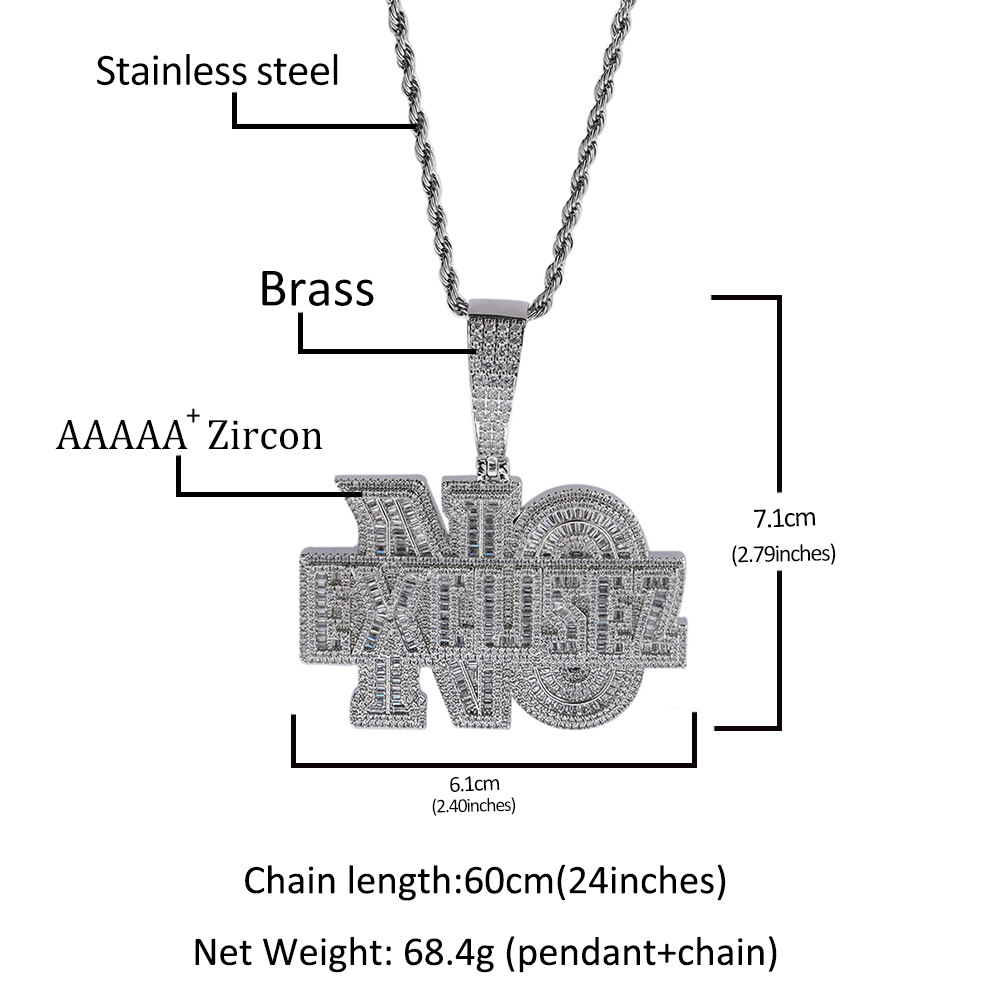 Kalung Hip-hop Alfabet Desain  - Men Accessories Singapore ulasan dan harga